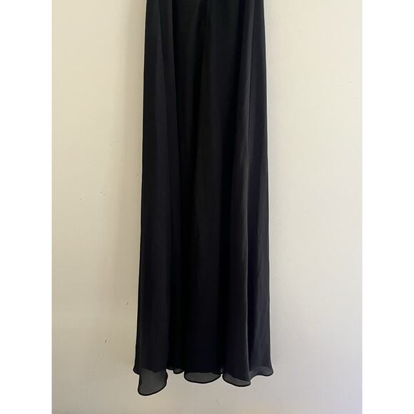 VTG Fiesta Chiffon Gown Medium Black Glitter Babydoll Whimsigoth Prom Formal - Picture 8 of 12